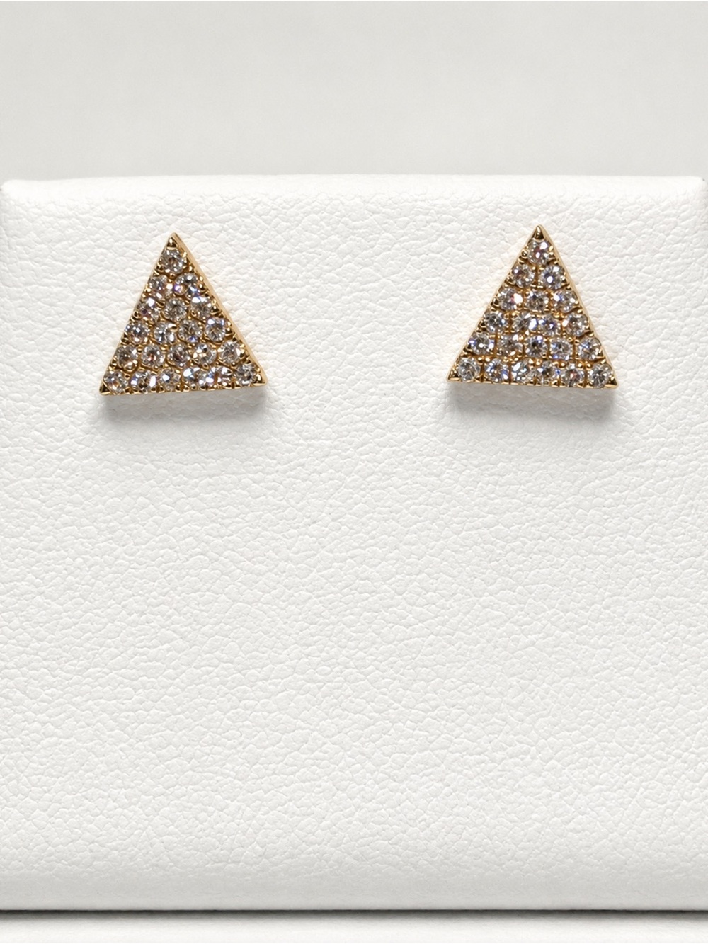 Celebrity Stylist Curated | 14k Gold Triangle Pavé Stud Earrings | Fine Jewelry